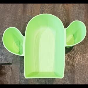 Green cactus shaped serving tray chips dip football parties birthday supplies